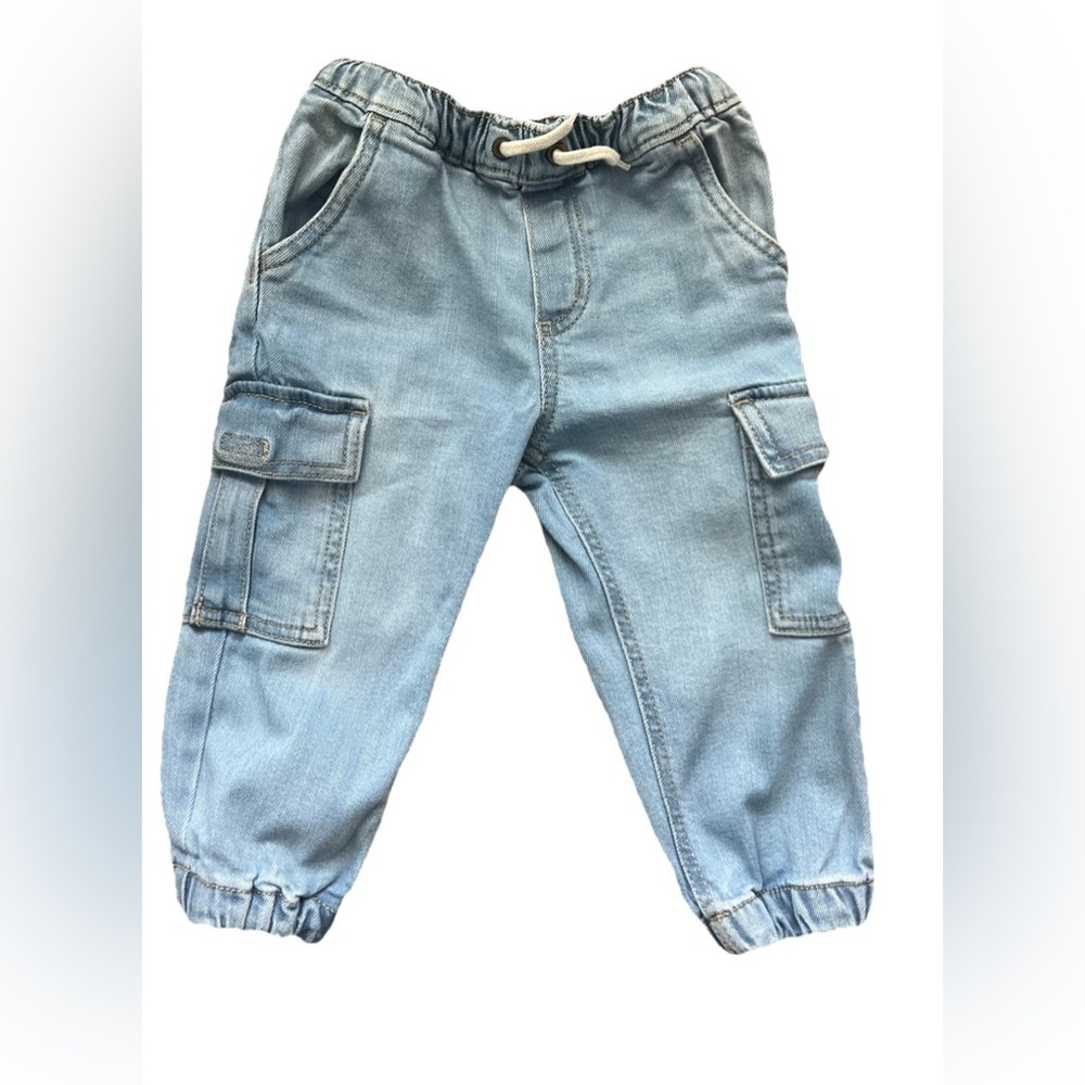 OshKosh B’Gosh Denim Cargo Pants Elastic Waist Toddler 24M (0784)